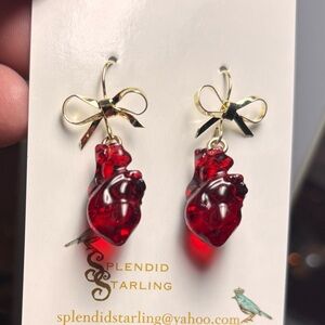 Red Heart Earrings Anatomical